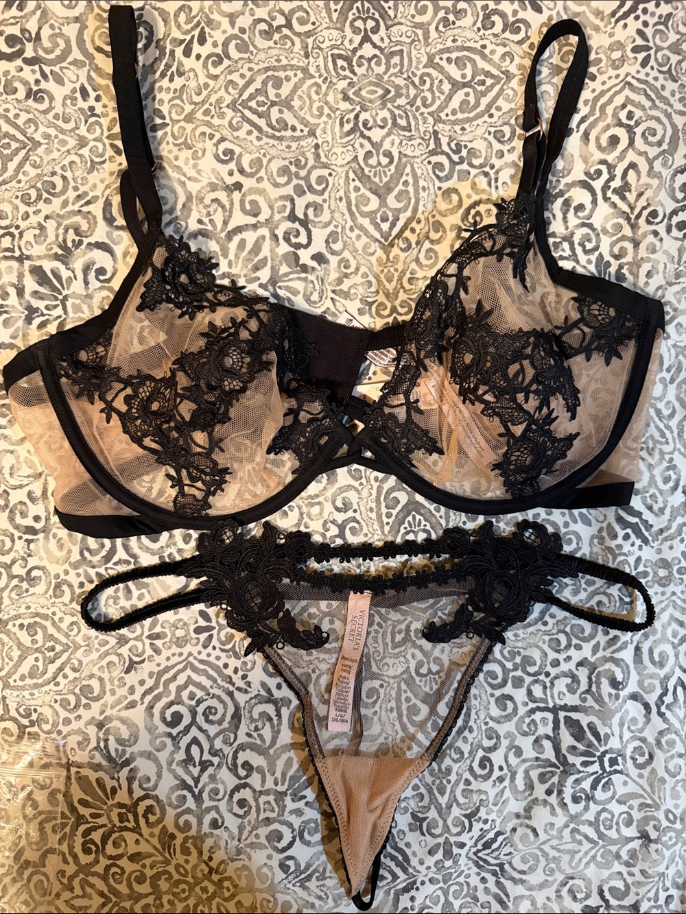 Sexy lace bra and thong
